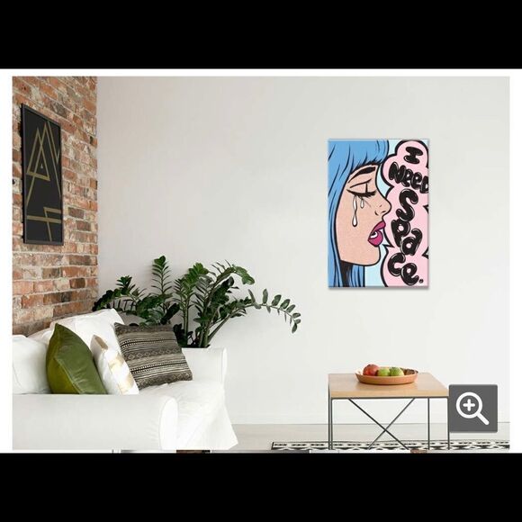 ICanvas! Blue Bangs I Need Space Comic Girl by Allyson Gutchell 18”x28” - Picture 3 of 4